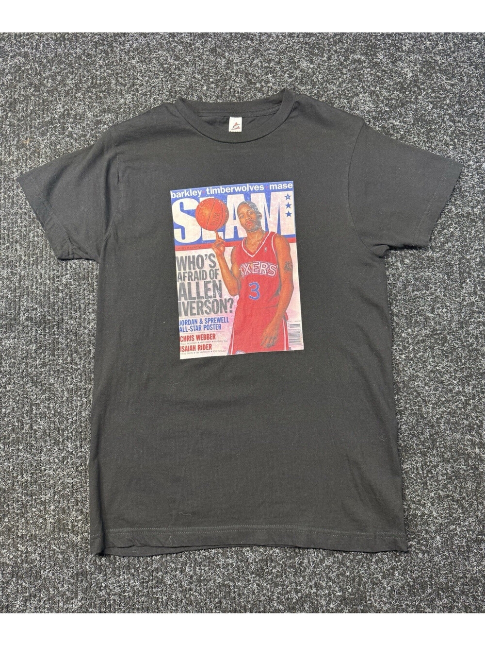 Smart Blanks Black Allen Iverson SLAM Cover Graphic Print Tee Men's S